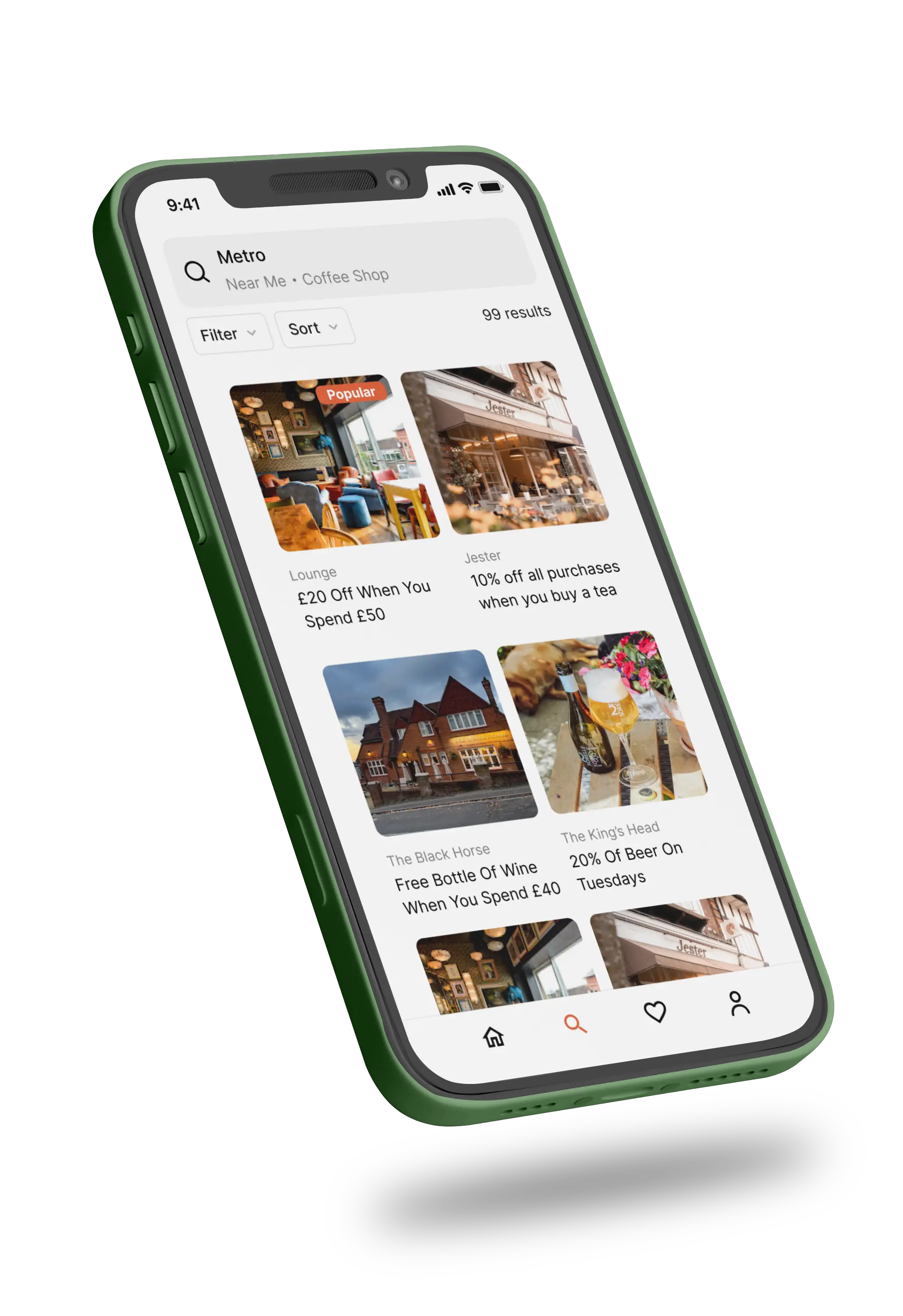 App screens on phone